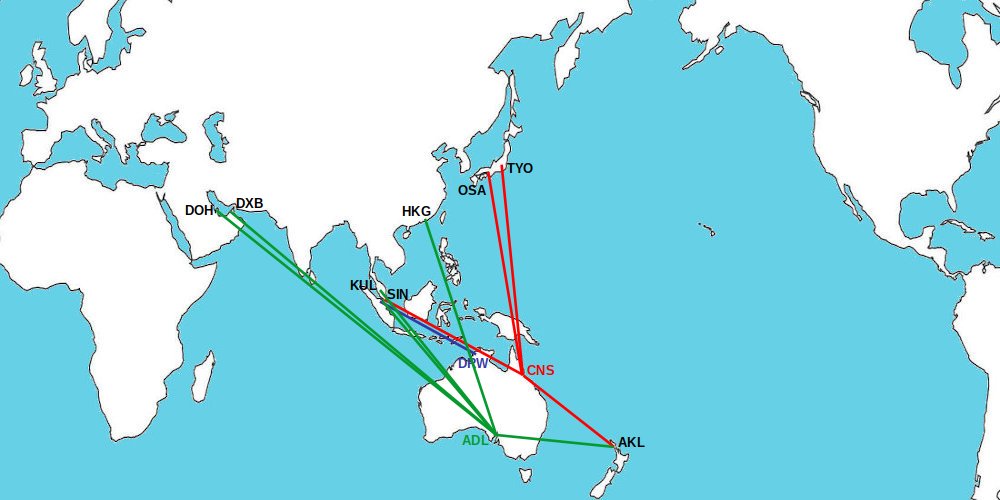 ADL-DRW-CNS Routes